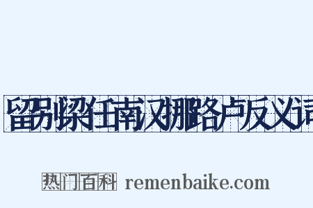 留别梁任南汉挪路卢反义词是什么意思的图片